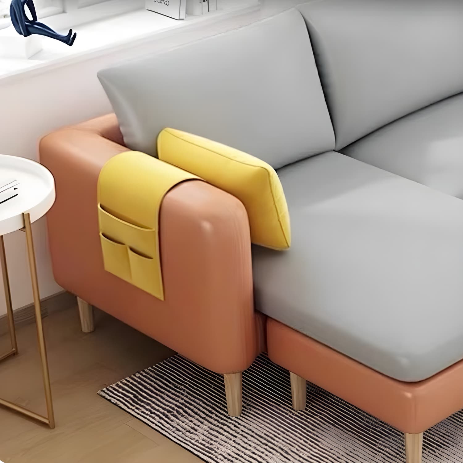 79.5" W L-Shaped Sectional Sofa with Square Arm and Bolster Pillows - image 17