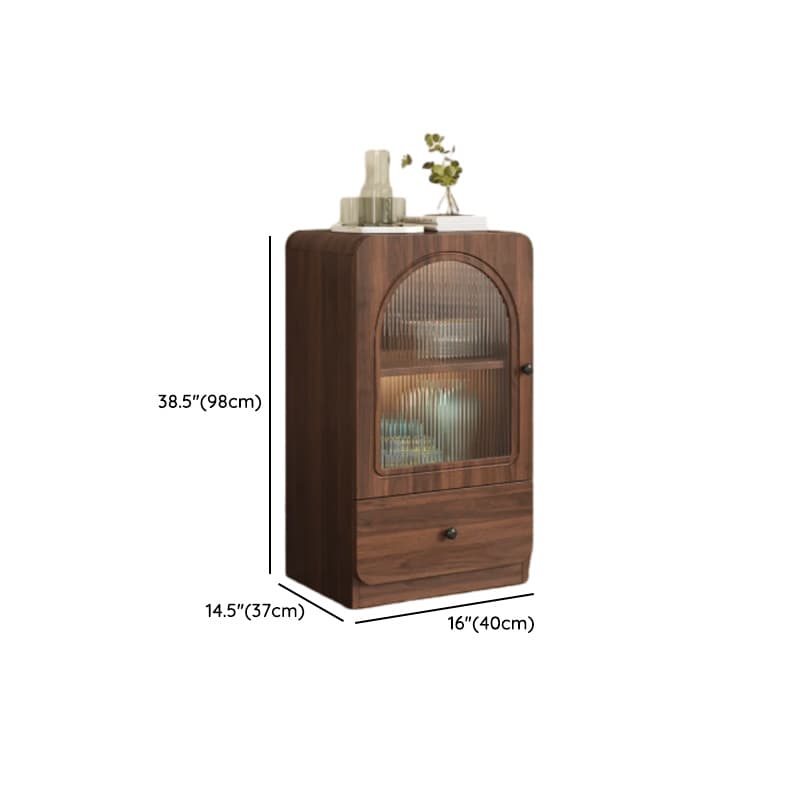 Rectangular Accent Cabinet with Closet, Glazed Door, Cabinet Knobs, Chalk/Sepia Top, Soft Close Drawer, and Stain Resistant Finish - image 9