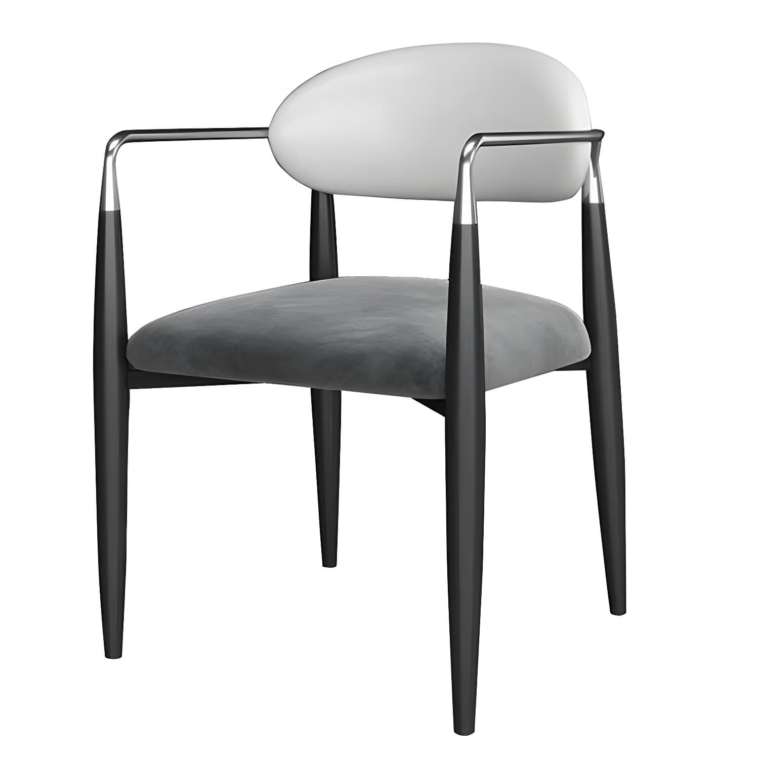 Upholstered Dining Chair Glam Style Open Back Dining Armchair for Indoor - image 11