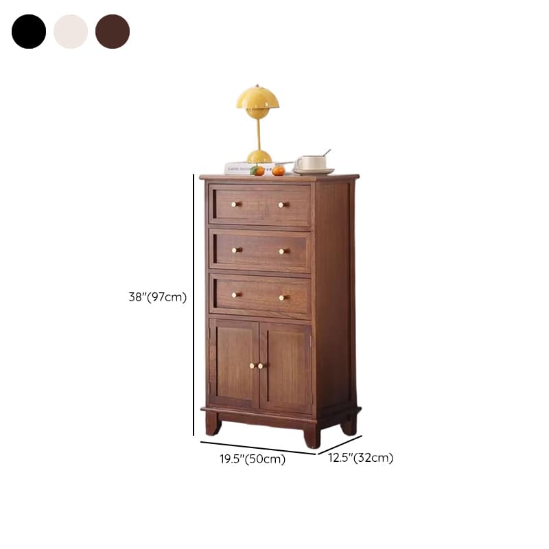 Rectangular Damp-proof Accent Cabinet with Storage Drawer, Closet, Glazed Door, Cabinet Knobs in Chalk/Brown/Wood Color - image 18