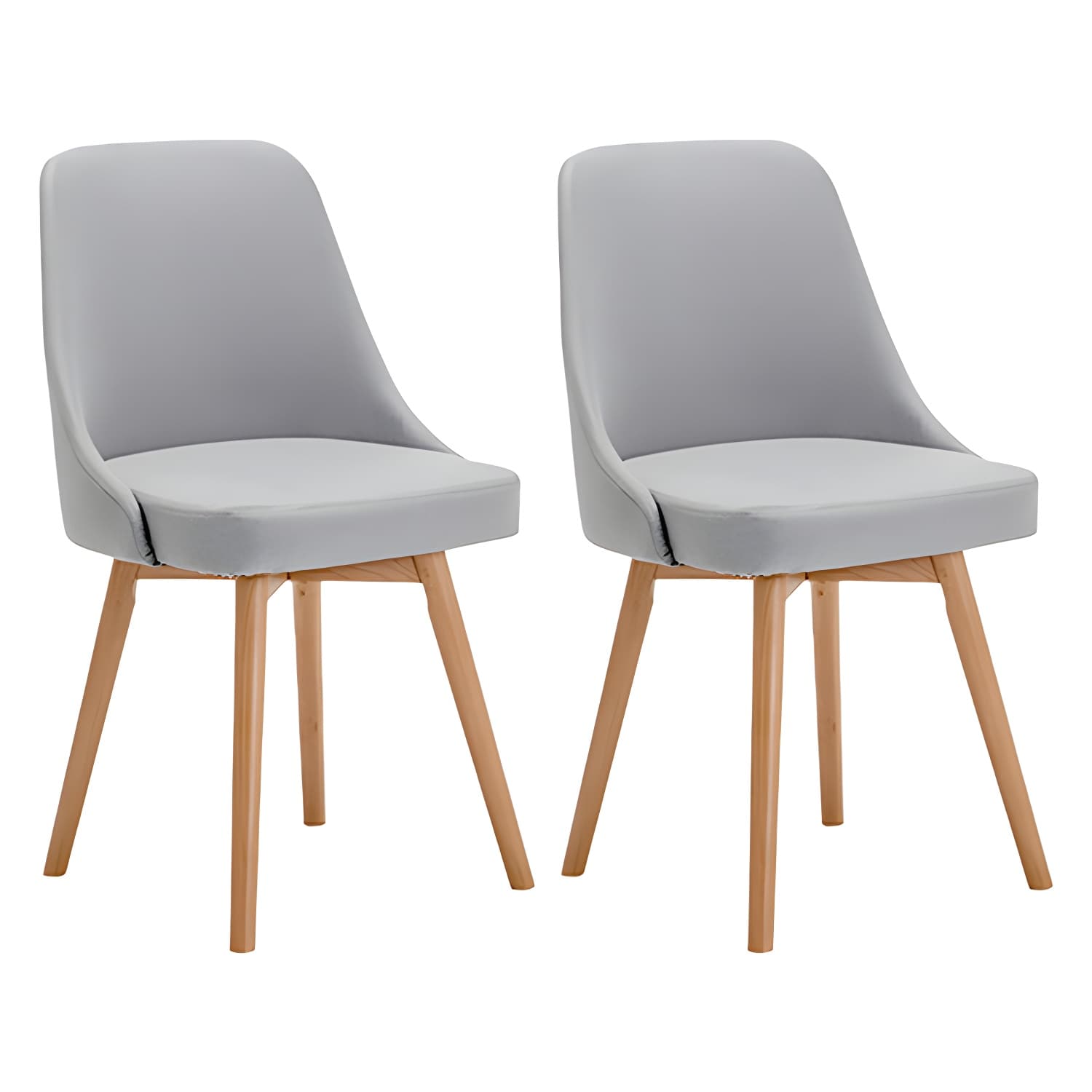 Upholstered Armless Dining Chairs Scandinavian Side Dining Chairs with Wood Legs - image 6
