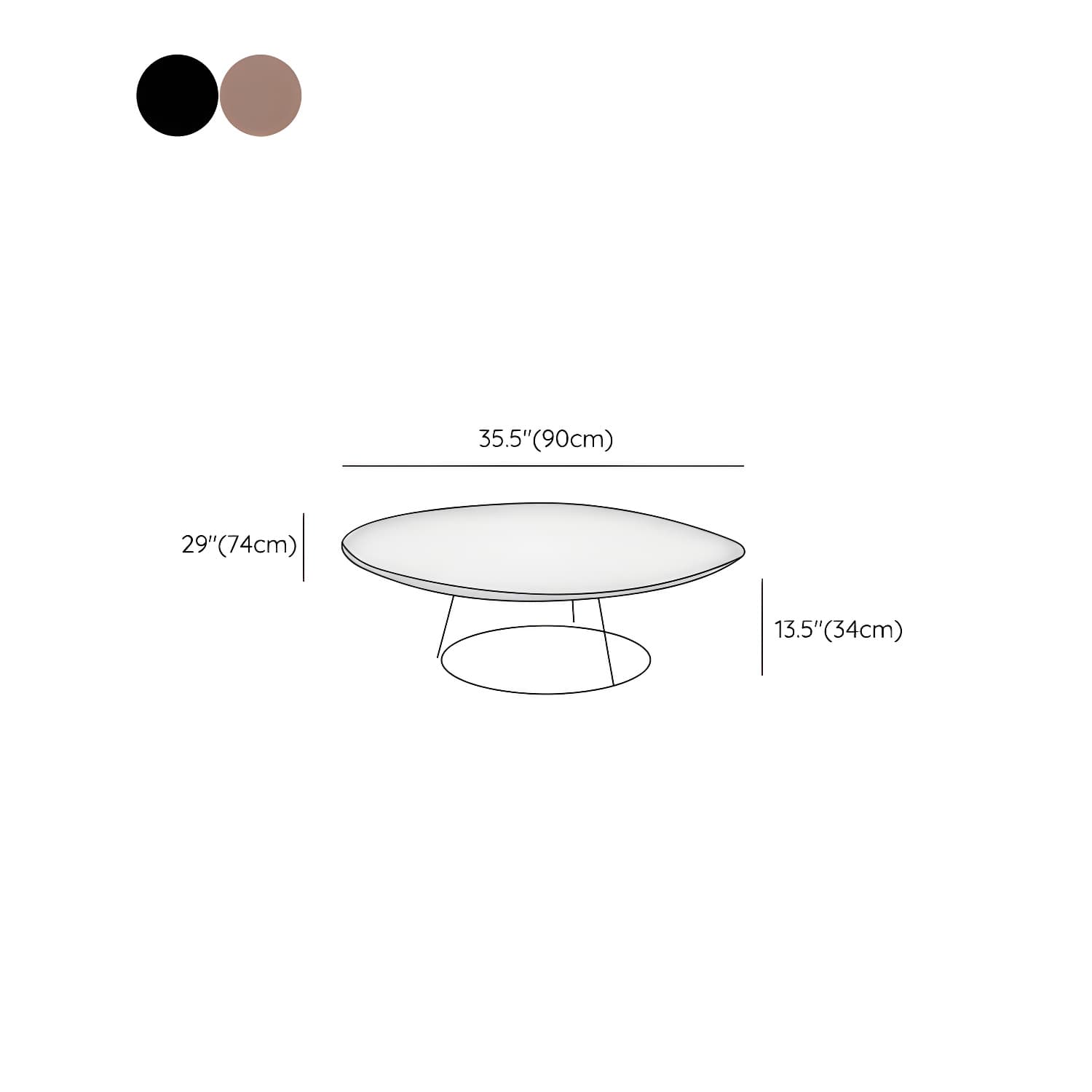 Modern Free Form Wood Coffee Table with Black Metal Frame - Storage Not Included - image 13