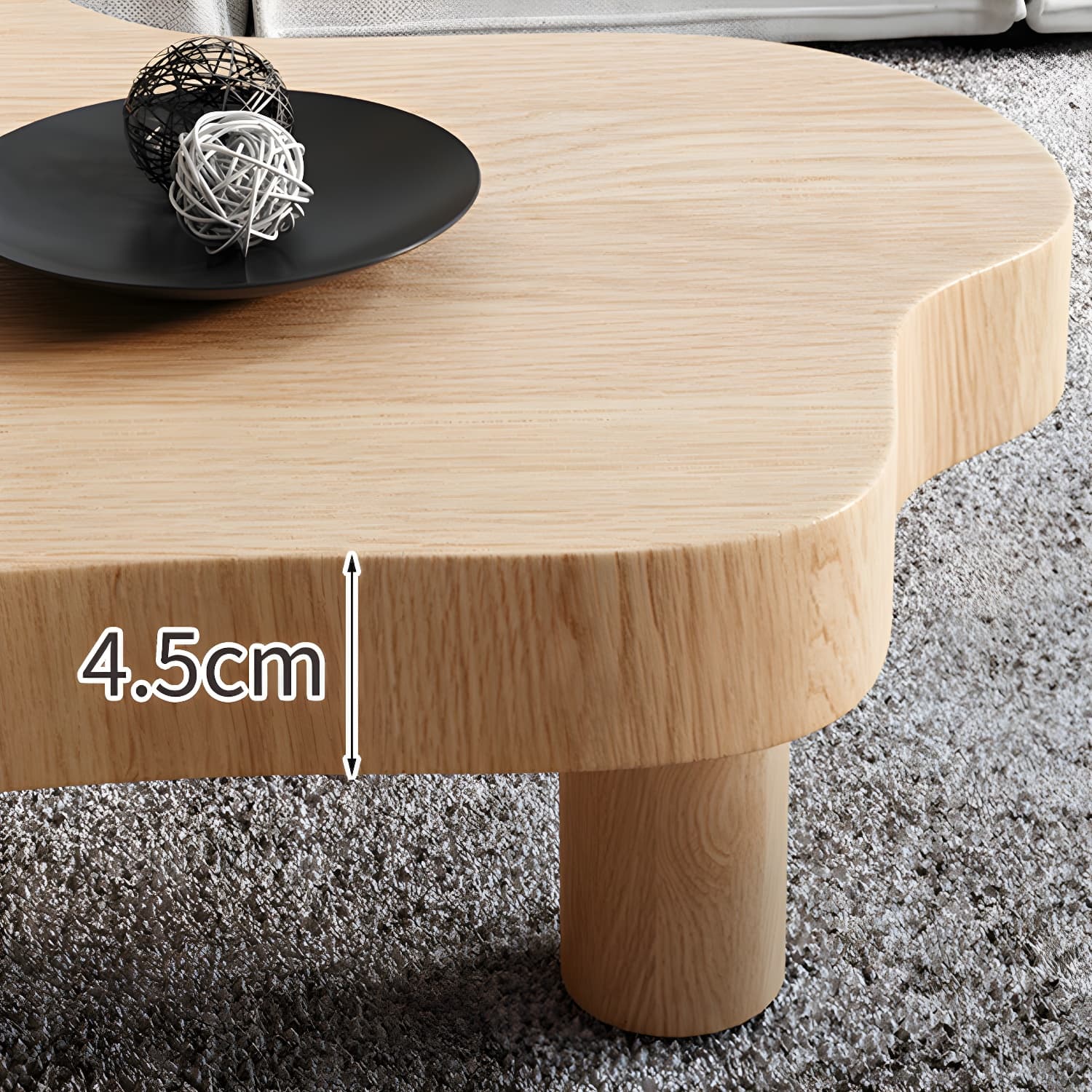 Contemporary 3 Legs Coffee Table Wood Cloud Shaped Cocktail Table - image 8