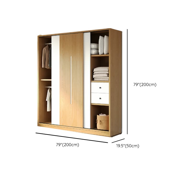 Natural Color Minimalist Cabinet Armoire with Soft Close Drawer, Soft Close Door & Interior Shelves - image 14
