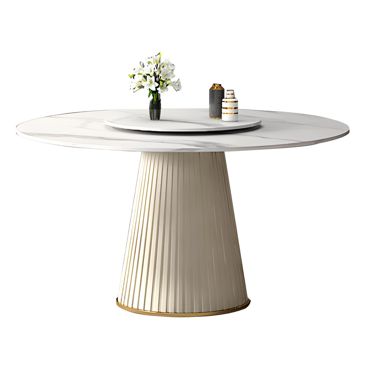 Modern Dinning Table with White Stone Round Dining Table for Kitchen - image 4
