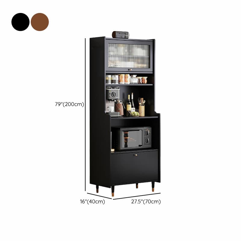 Living Room Use Simplistic Rectangle Black Wood Free Standing Utility Storage Cabinet with Knob Handle - image 12