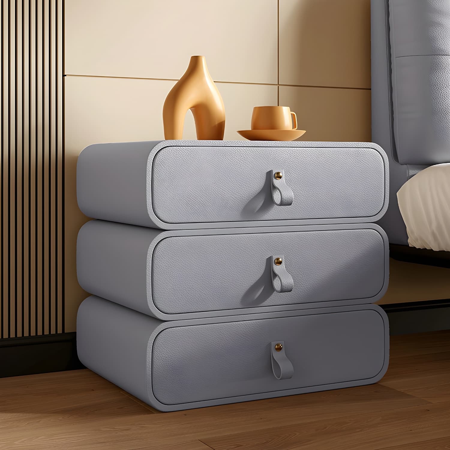 Modern Faux Leather Bachelor's Chest with Drawers in Narrow Size - image 7