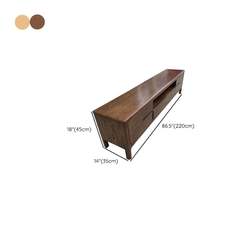 Modern Real Wood TV Stand with Shelf, 2 Drawers, 2 Cabinets, Cable Management, and Visible Storage - image 15