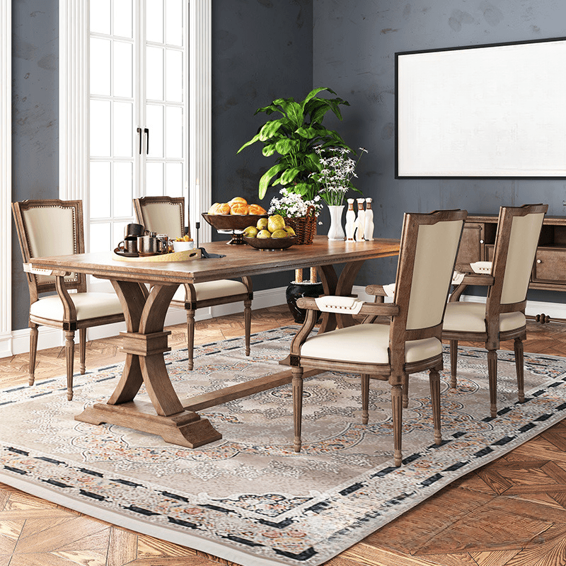 Old School Weathered Wood Rectangle Fixed Dining Table for 8/for 6/for 4