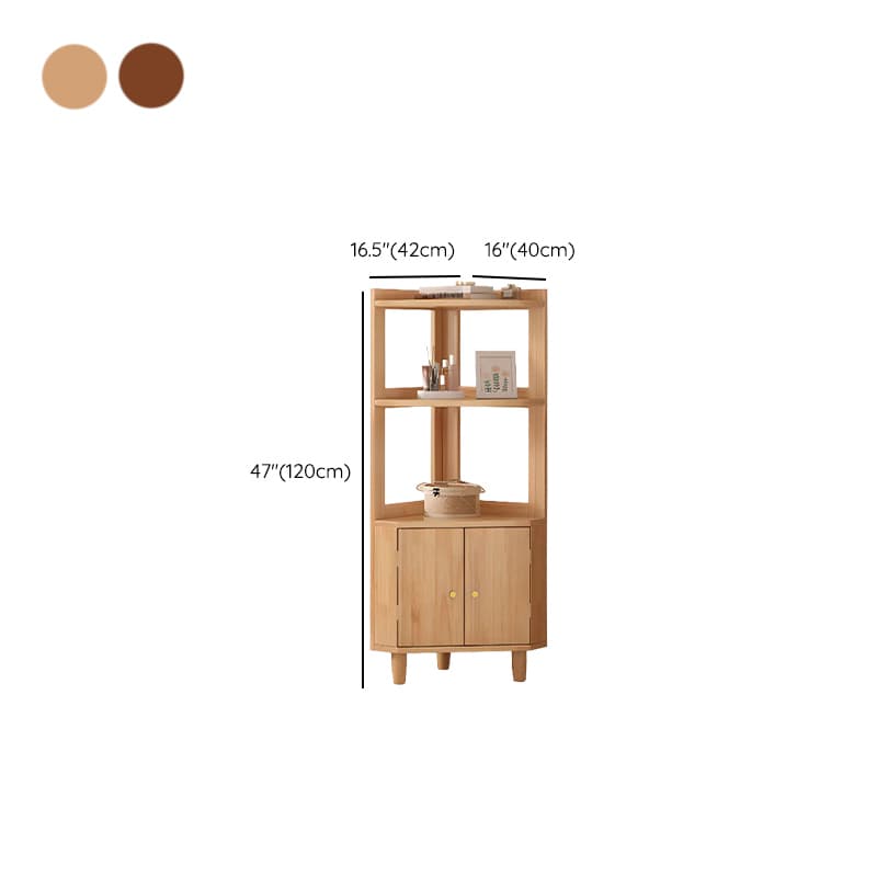 Art Deco Lumber Accent Cabinet Wood Color/Sepia Nook with Storage Cabinet, Pull Knobs and 5 Exterior Shelves/4 Exterior Shelves/3 Exterior Shelves - image 10