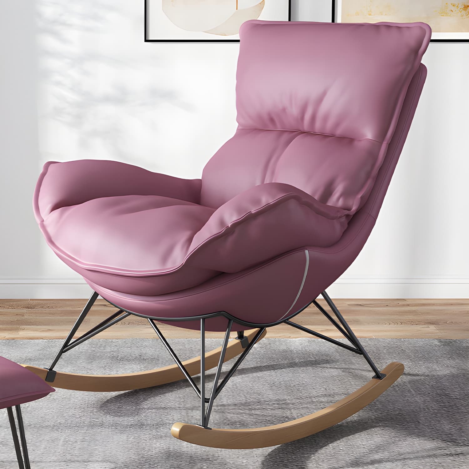 Modern Leisure Chaise Rocking Chair Lounge Upholstered Chaise for Living Room - image 8