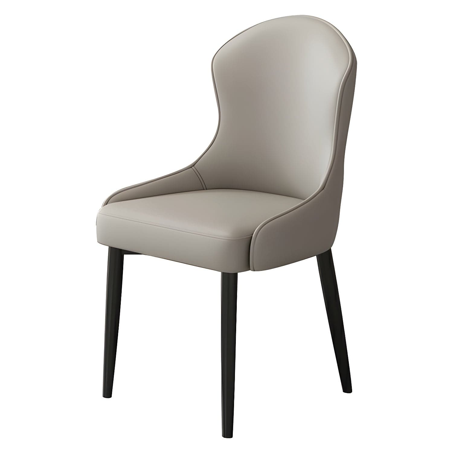 Wingback Faux Leather Side Chair with Metal Legs and Upholstered Seat for Kitchen & Dining - image 8