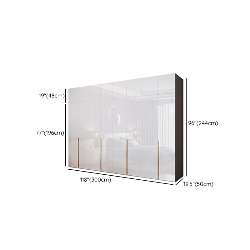 Simple Freestanding Cream Manufactured Wood Cabinet Armoire with Interior Shelves, Clothing Rod & Soft Close Drawer - image 31
