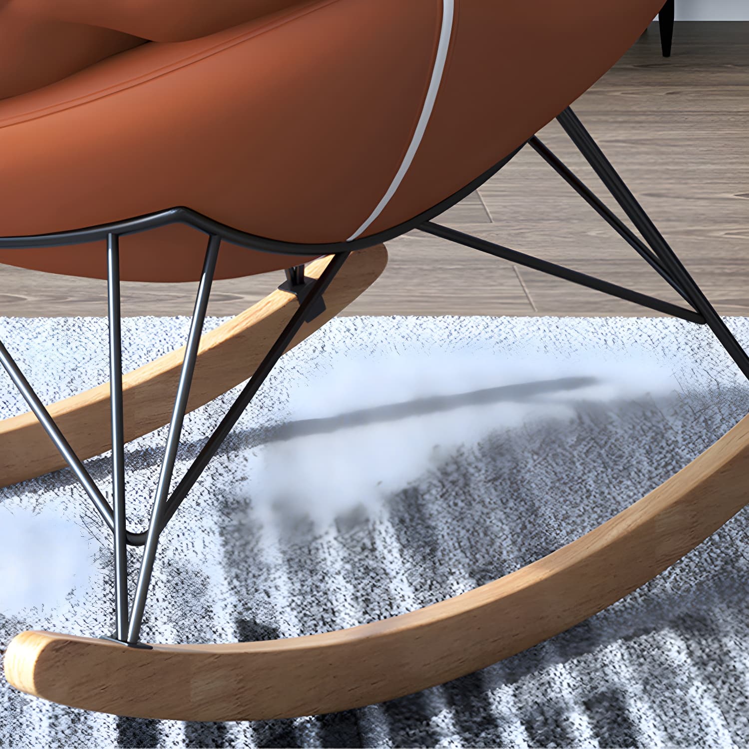 Contemporary Rocking Chair Solid Wood Rocker Chair with Removable Cushions - image 13