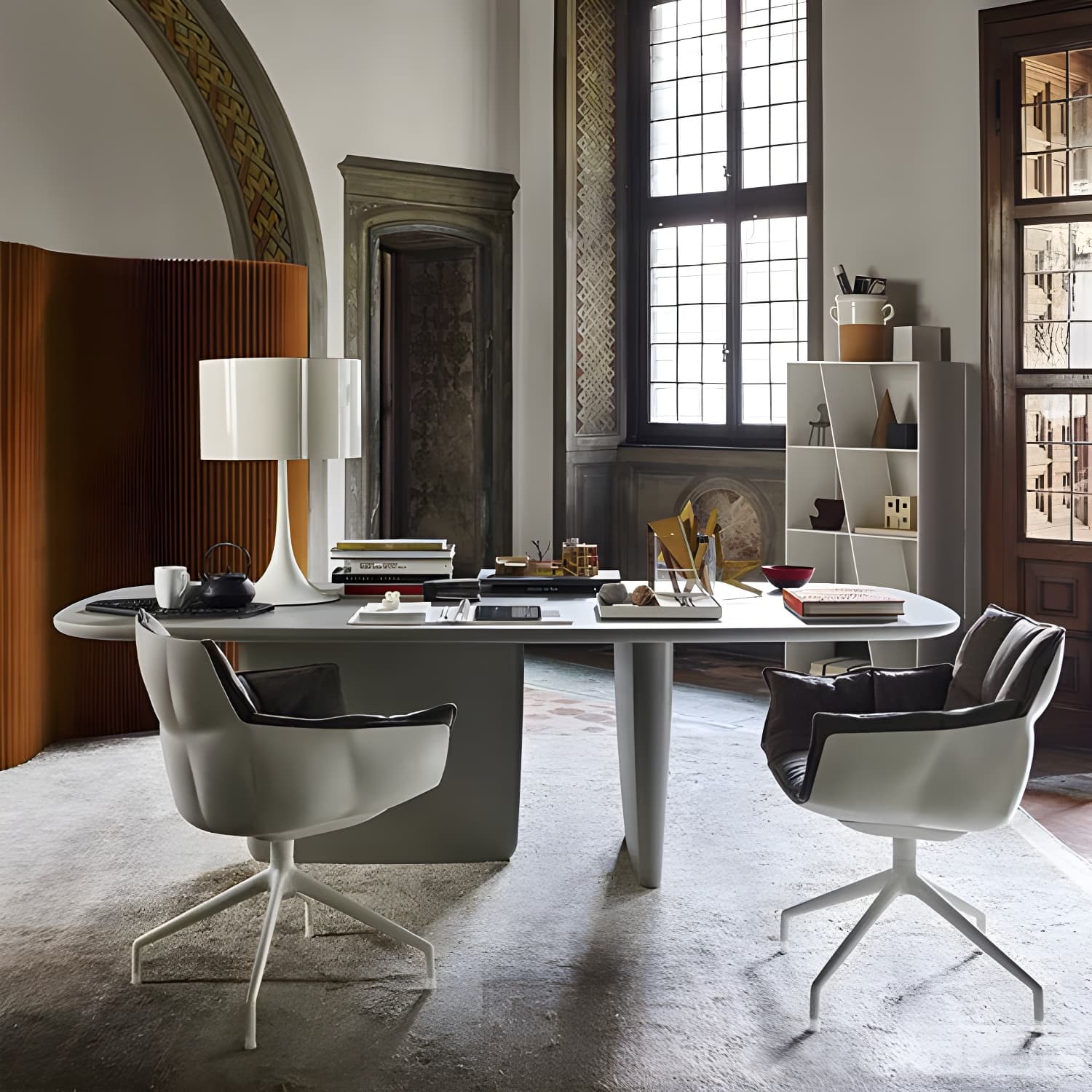 Rectangle Solid Wood Dining Table Modern Table with Double Pedestal Base - image 8