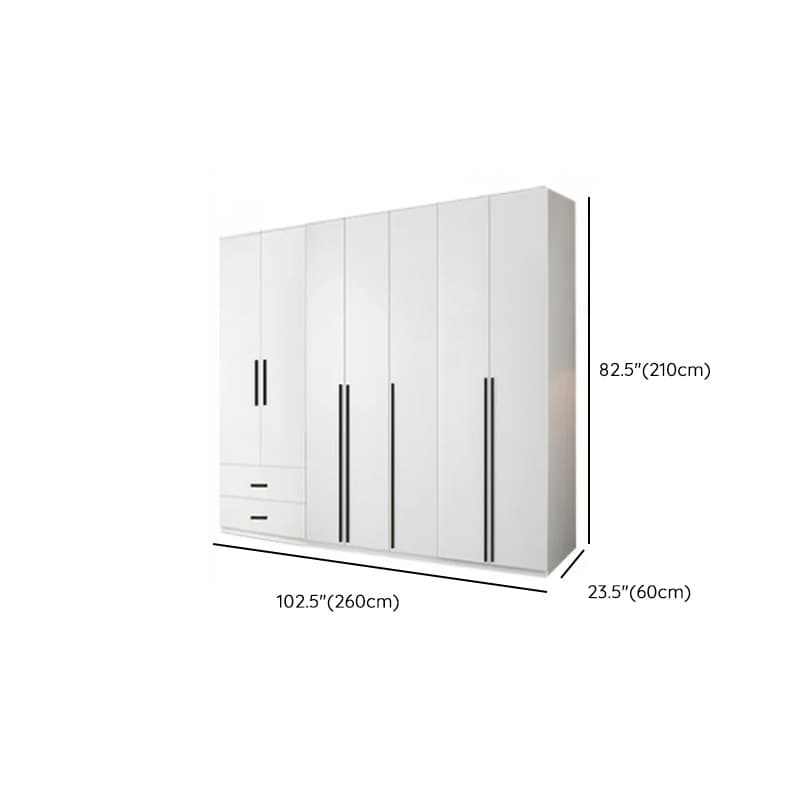 White Lumber Detached Wardrobe Closet with Soft Close Drawer, Door, Interior Shelves, and Clothing Rod - image 17