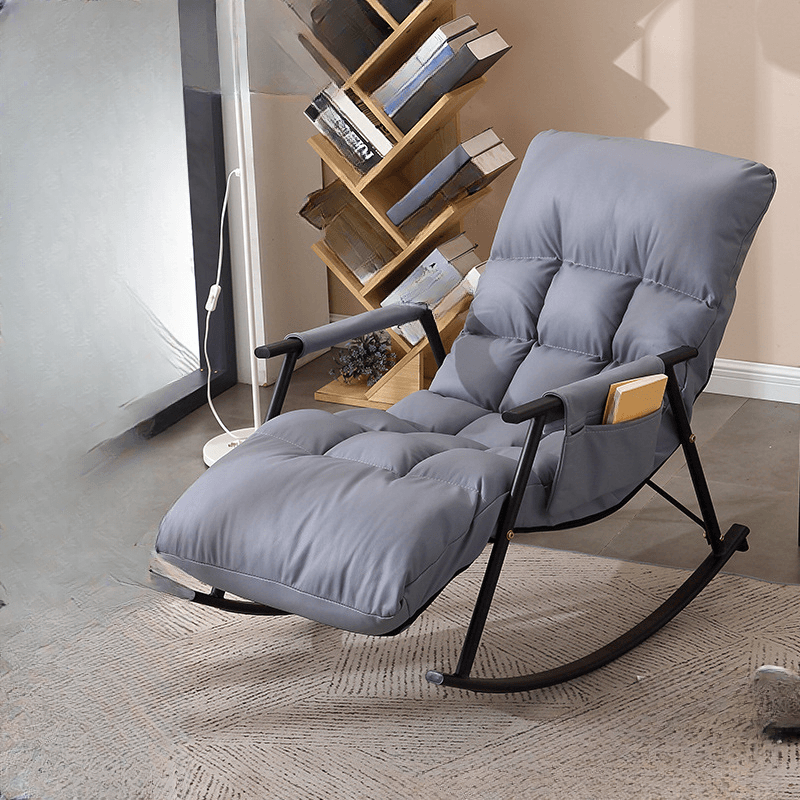 Butter Color/Azure/Olive Green Ergonomic Rocking Chair Couch with Rear Back, Stationary - image 17