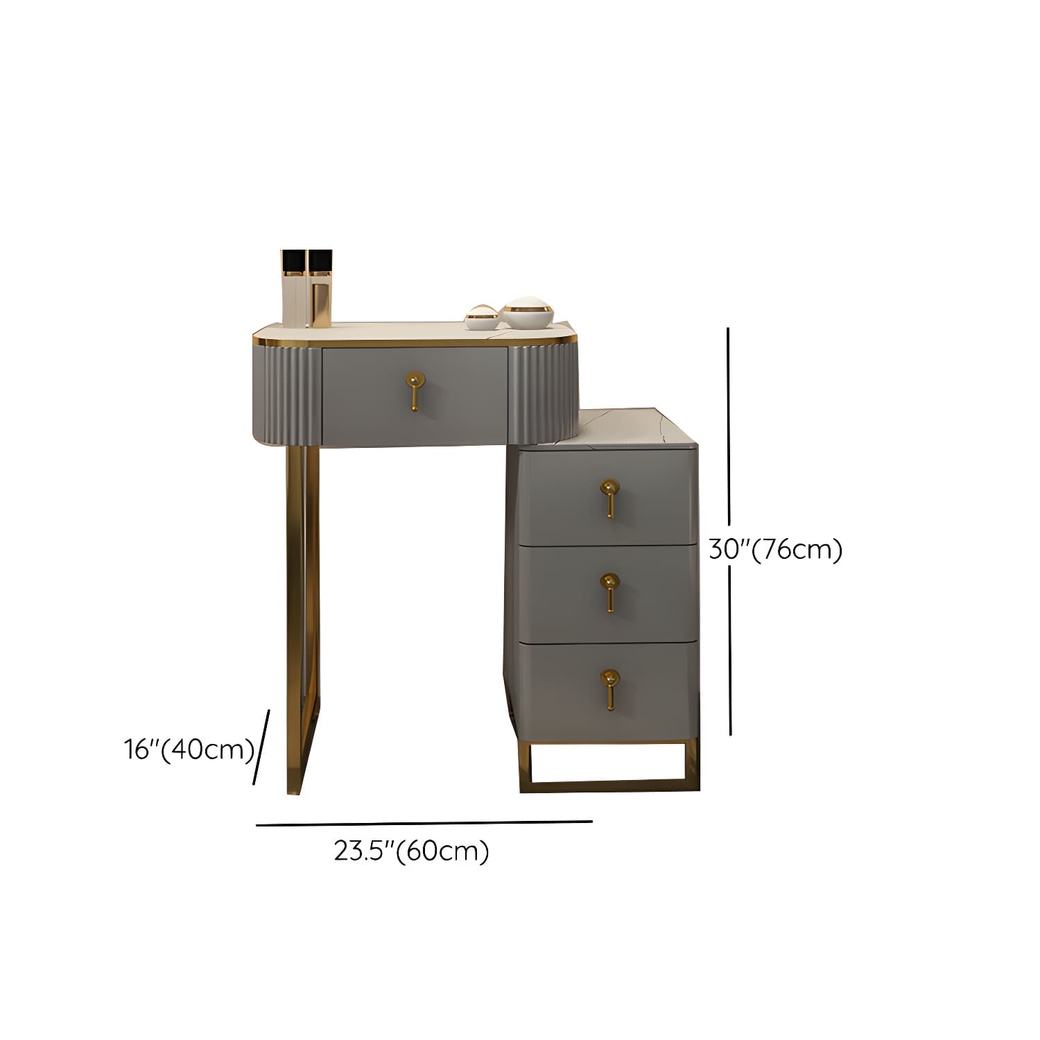 Contemporary Makeup Vanity Desk Table 29.9" H Bedroom Makeup Counter - image 20