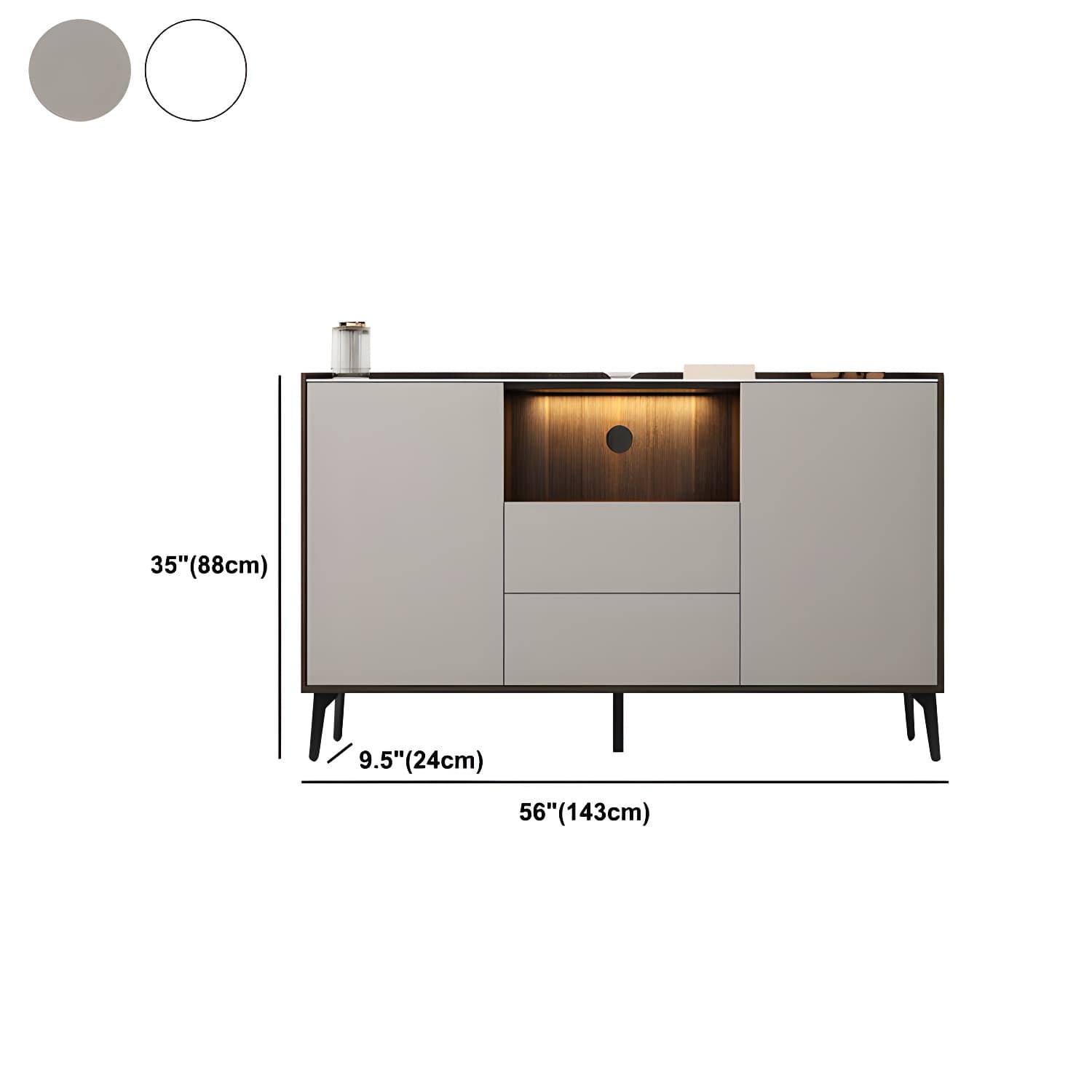 Contemporary Style Stone TV Stand 2 Doors and 2 Drawers TV Cabinet - image 19