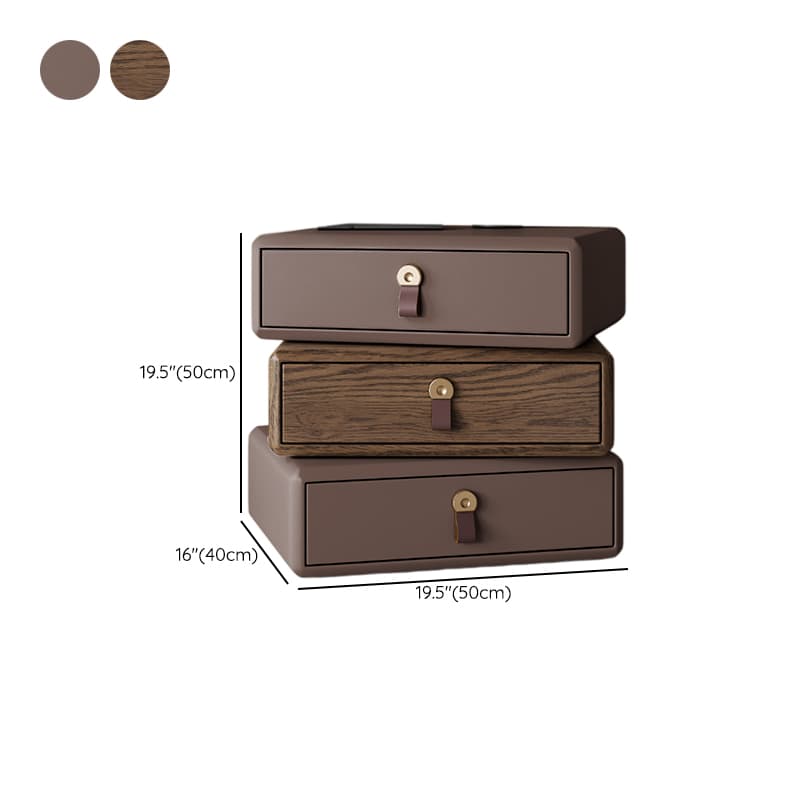 Organic Modern Nightstand With Drawer Organization Featuring 3 Drawers and Pleather Countertop - image 33