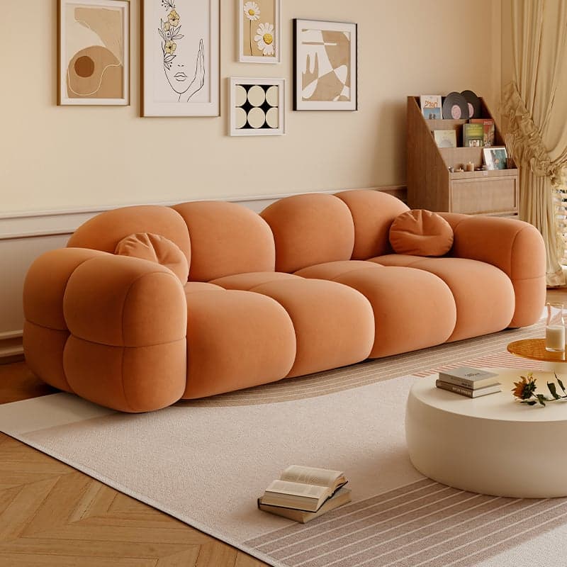 Modern Solid Color Tear Resistant Standard Sofa in Grey/White/Citrus Color with Seating Capacity for 5/4-seater/3-seater and 2 Pillows - image 7