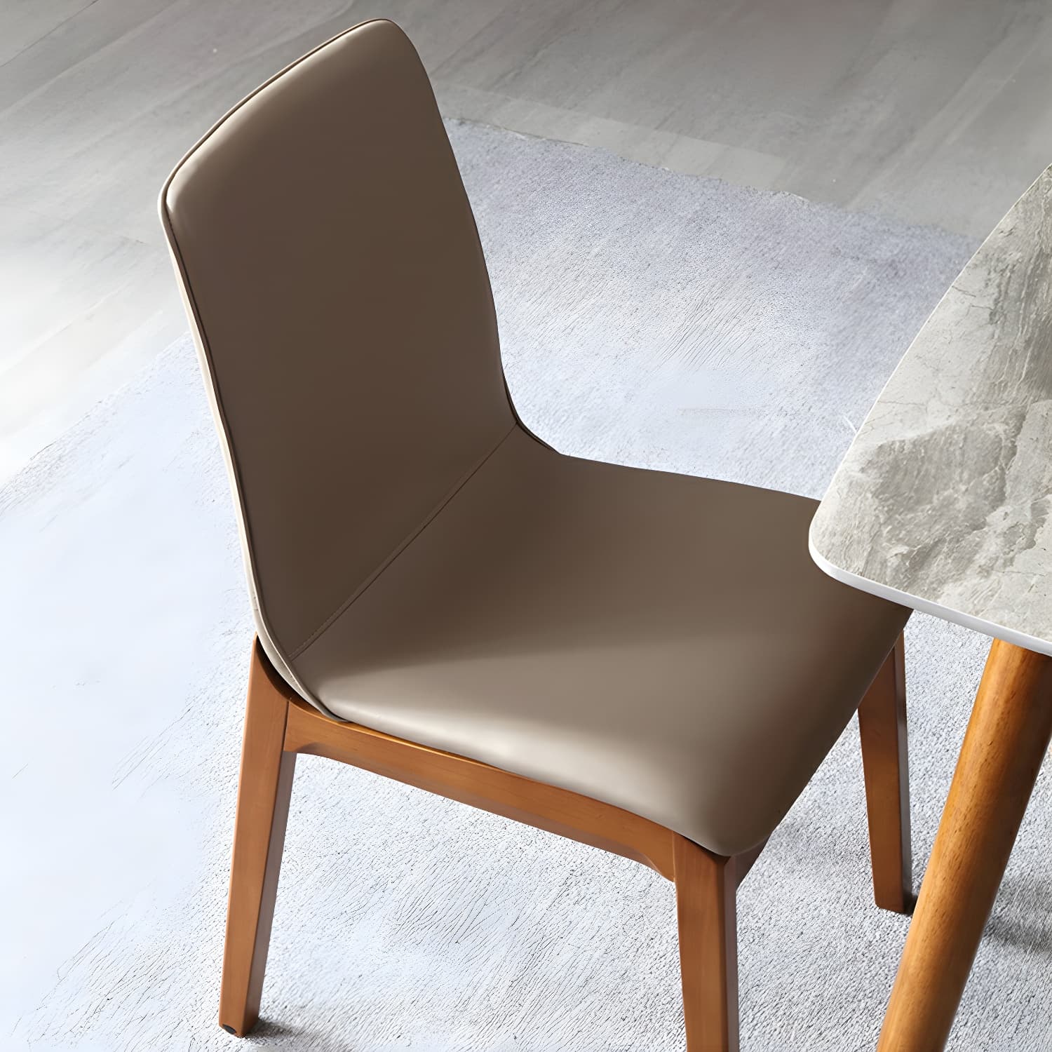 Modern Faux Leather Dining Chair with Solid Wood Legs for Dining Room - image 21