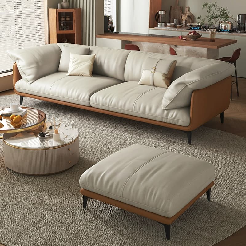 Wood Standard Modern Sofa, 83x35x33 inches Non-Distressed with Pillows, Black Legs - image 10