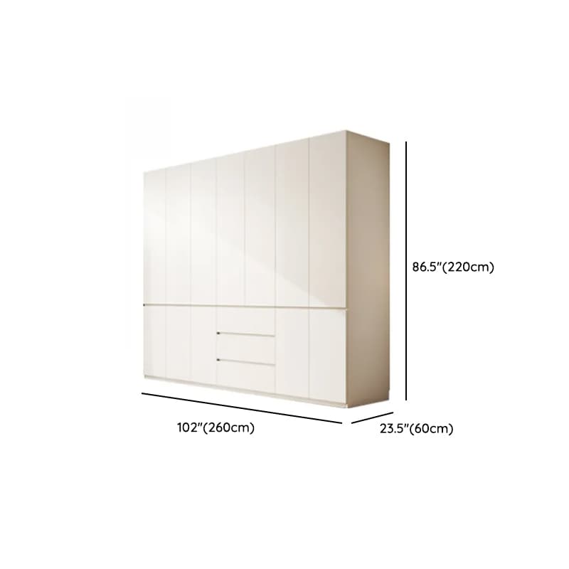 White Modern Simple Style Manufactured Wood Wardrobe Armoire with Soft Close Drawer, Soft Close Door, Interior Shelves, and Hanging Rod - image 56