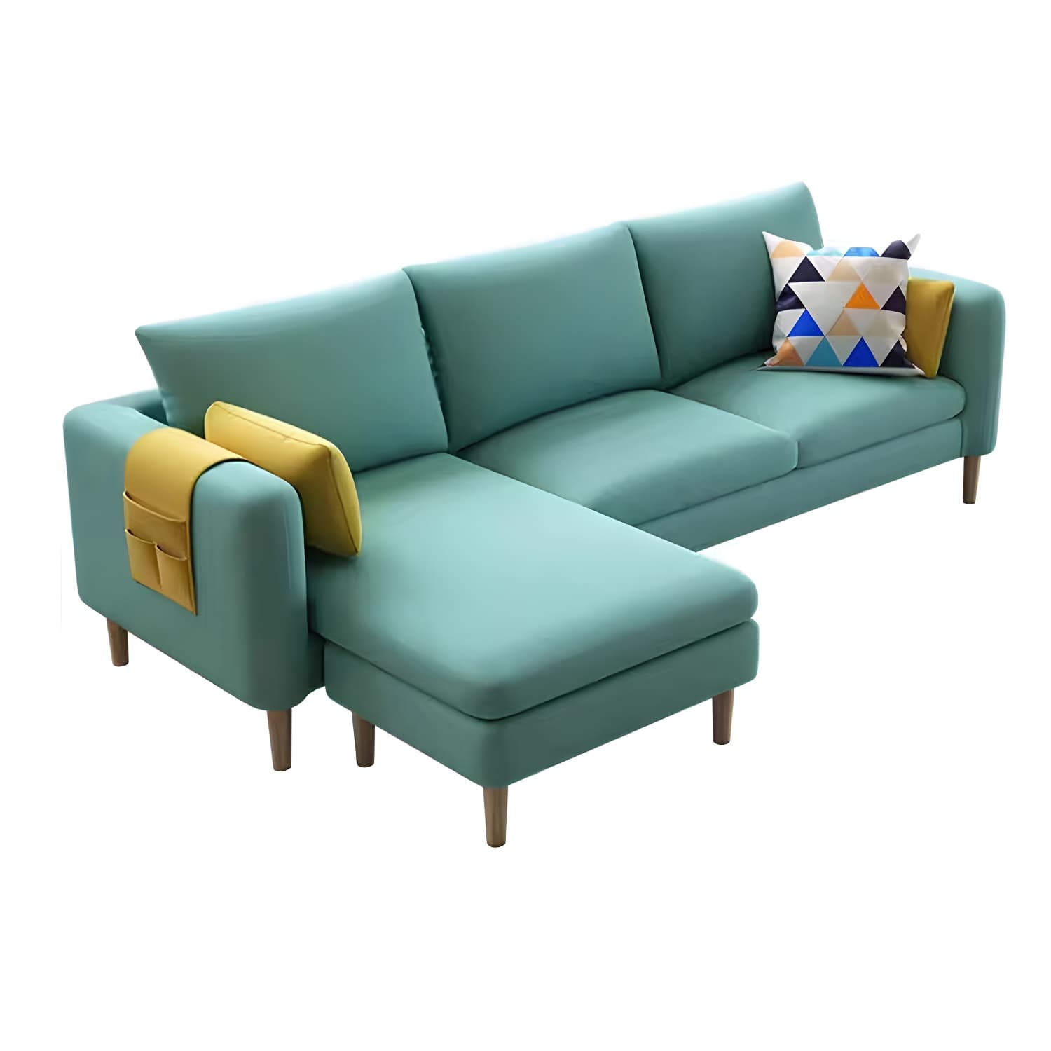 79.5" W L-Shaped Sectional Sofa with Square Arm and Bolster Pillows - image 20