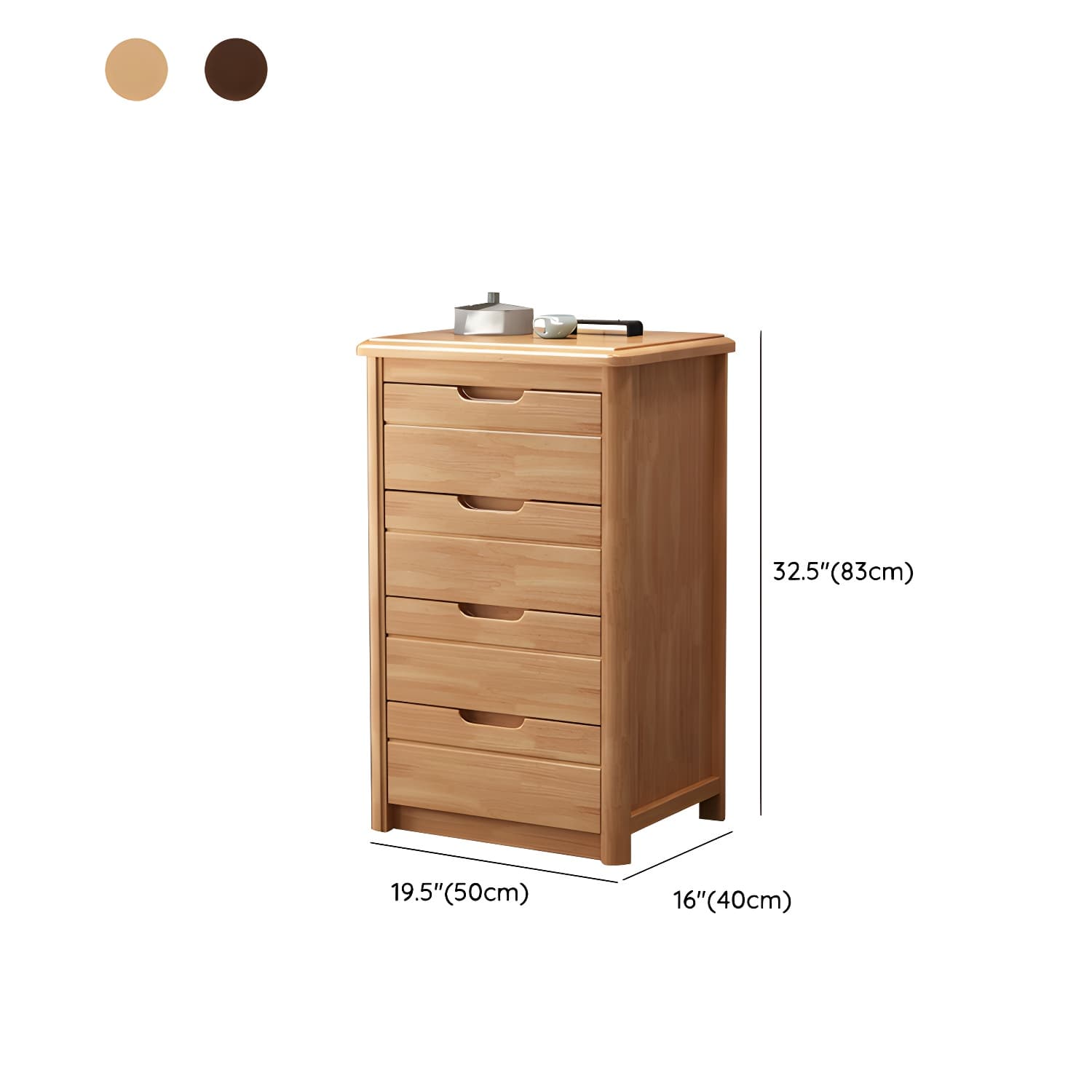 Traditional Wood Dresser with Drawers in Narrow Design and Rubberwood Material - image 19