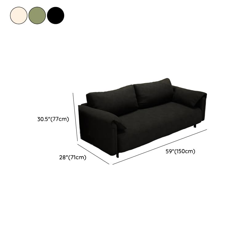 Modern Solid Color Tear Resistant Standard Sofa/Loveseat in Black/Ivory for 3-seater/Seats 2 - image 12