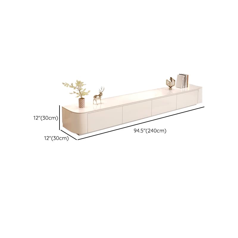 White TV Stand for Sleeping Quarters with Shelf, 2 Drawers, 2 Cabinets, Cable Management, and Gate Doors - image 13