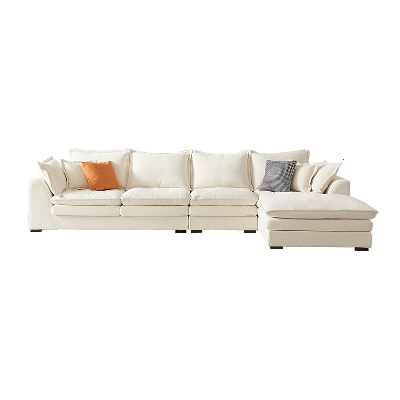 Minimalist Straight/L-Shape Horizontal/Right Sofa Couch /Sofa Chaise in Cream with Concealed Support - image 14