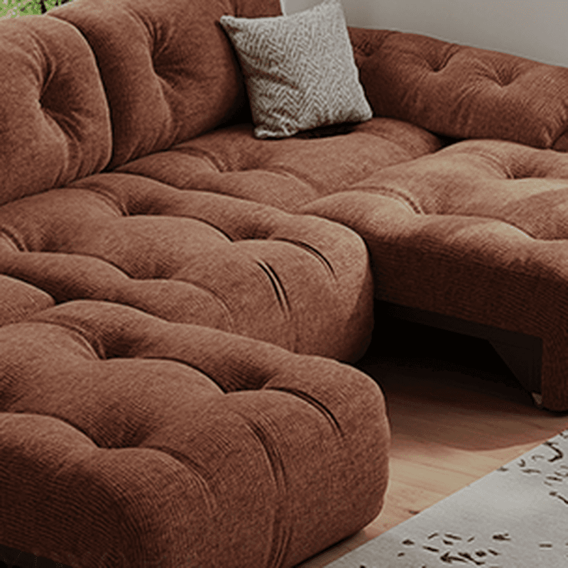Standard/Single Sofa in Soft-pile Fabric, Amber Color with 1 Pillow - image 3