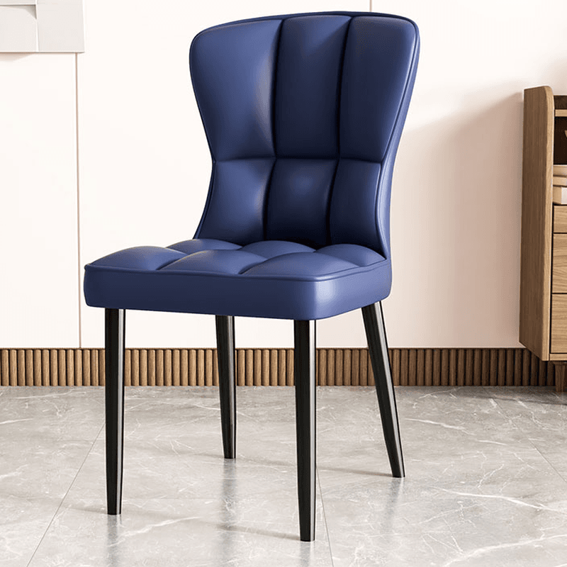 Casual/Lavish Side Chair with Wingbacked Upholstered Design and Steel Legs