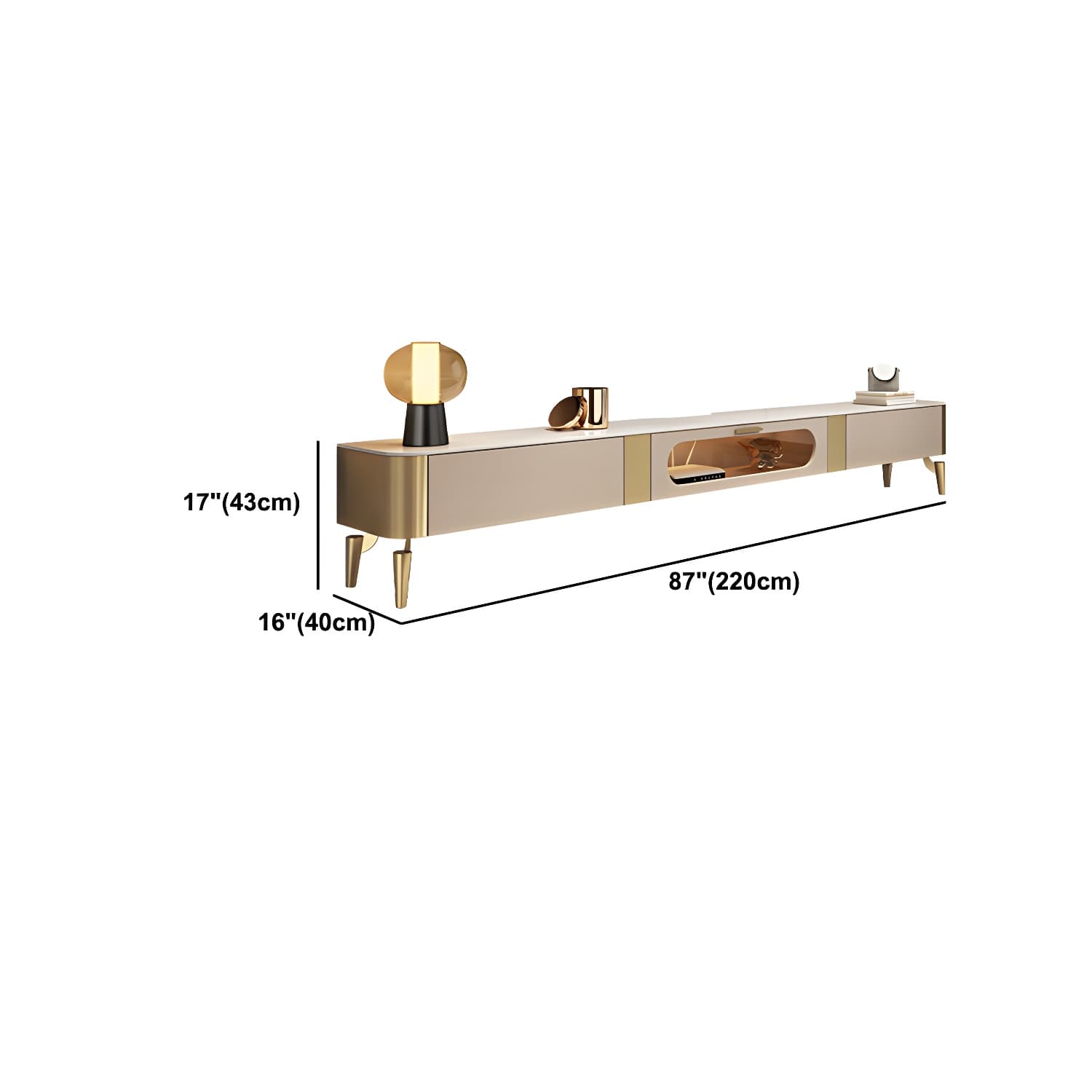 Luxury Enclosed Storage TV Console Home Rectangle Sintered Stone TV Cabinet - image 16
