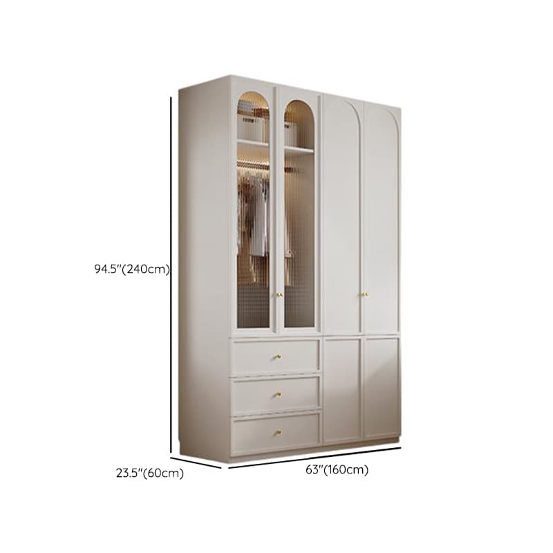 Minimalist Manufactured Wood Independent Almirah with 3-Drawer, Interior Shelves, and Clothing Rod - image 35