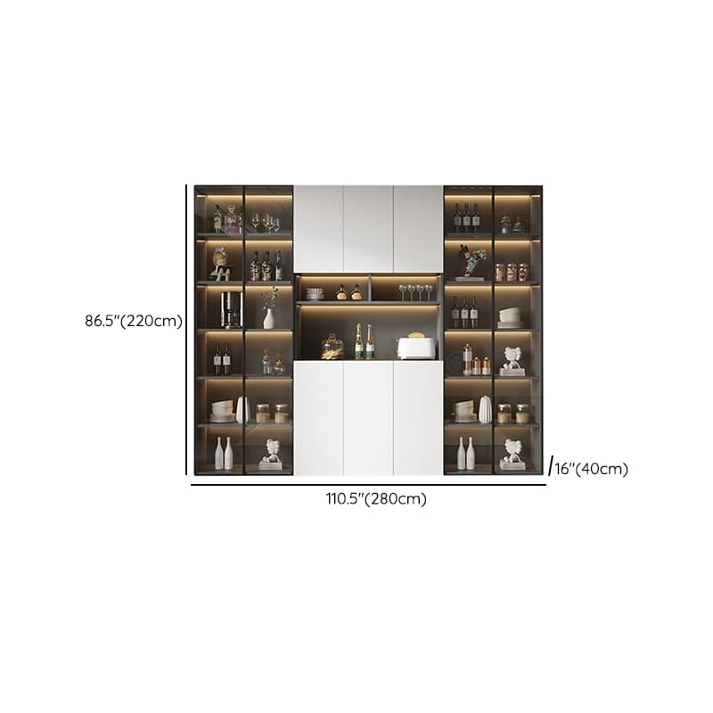 White Modern Buffet Cabinet with Cabinets and Shelves, Full Assembly Needed - image 28