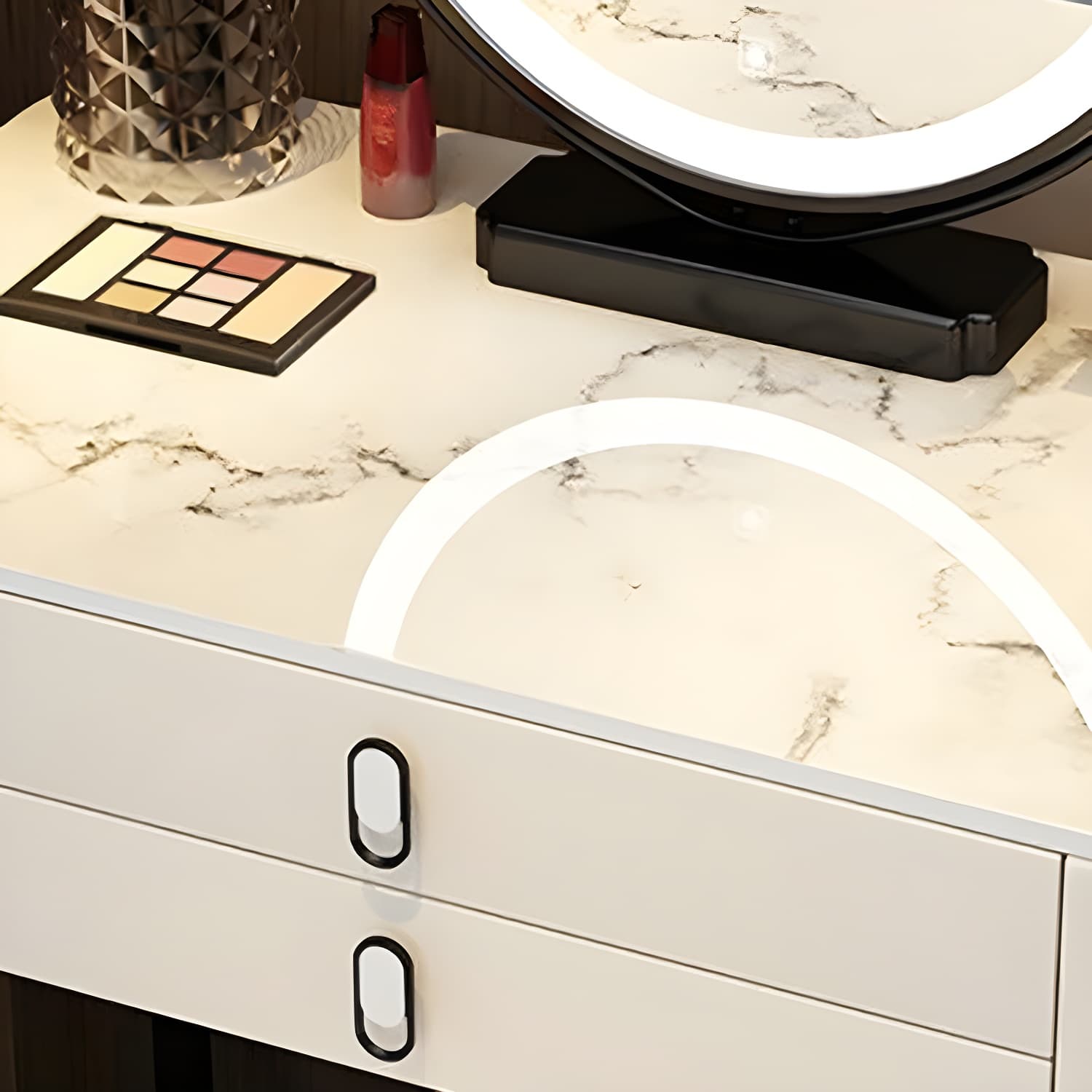 Contemporary Make-up Vanity with 5 Storage Drawers for Bedroom - image 12