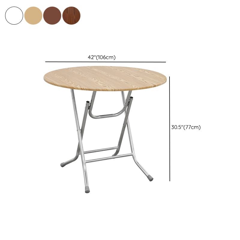 Art Deco Sepia/Natural Color/Cream Rounded Dining Table with Timber Top, Portable and Collapsible for 2 People - image 20