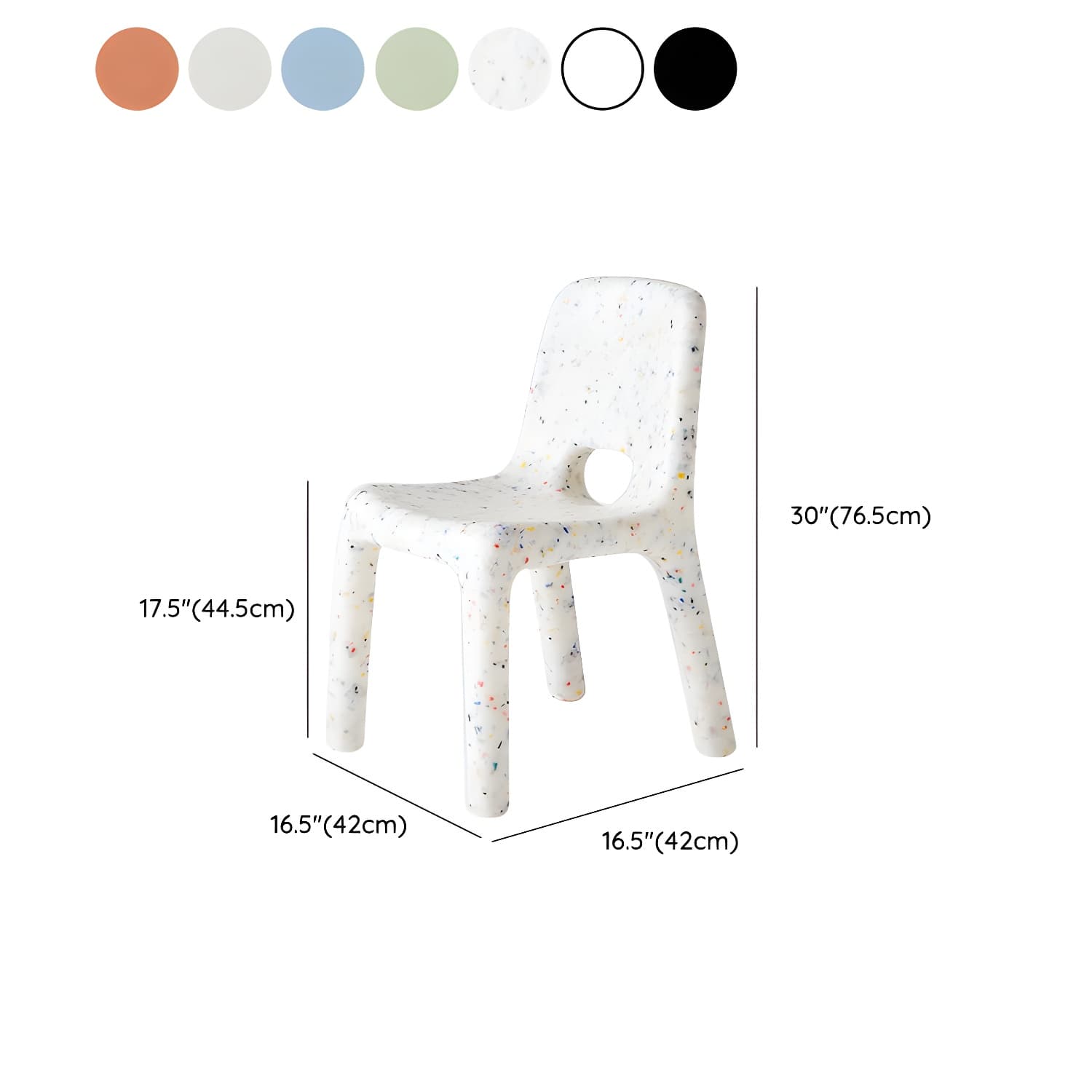 Scandinavian Style Non-Upholstered Low Back Plastic Side Chair for Kitchen & Dining - image 15
