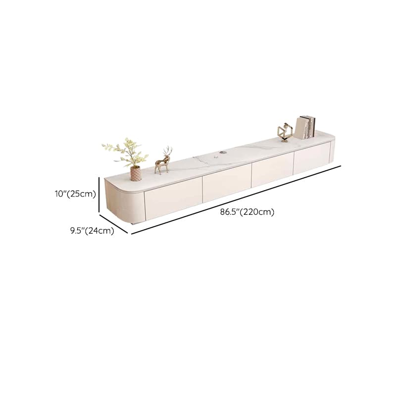 White TV Stand for Sleeping Quarters with Shelf, 2 Drawers, 2 Cabinets, Cable Management, and Gate Doors - image 41