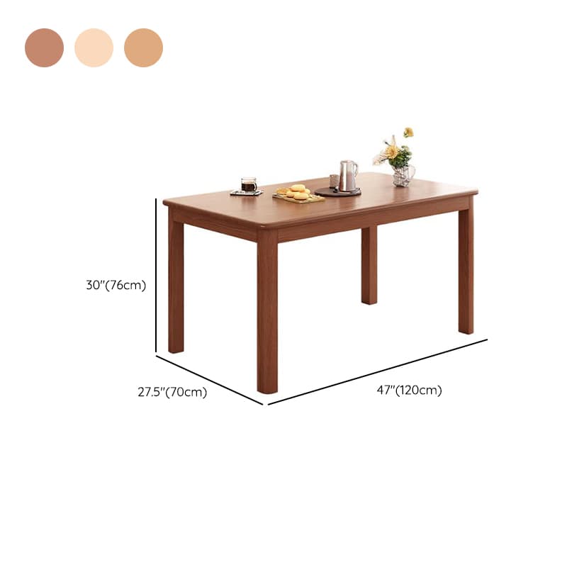 Minimalist Rectangular Dining Table Set with 4 Legs and Natural Wood Top - image 8