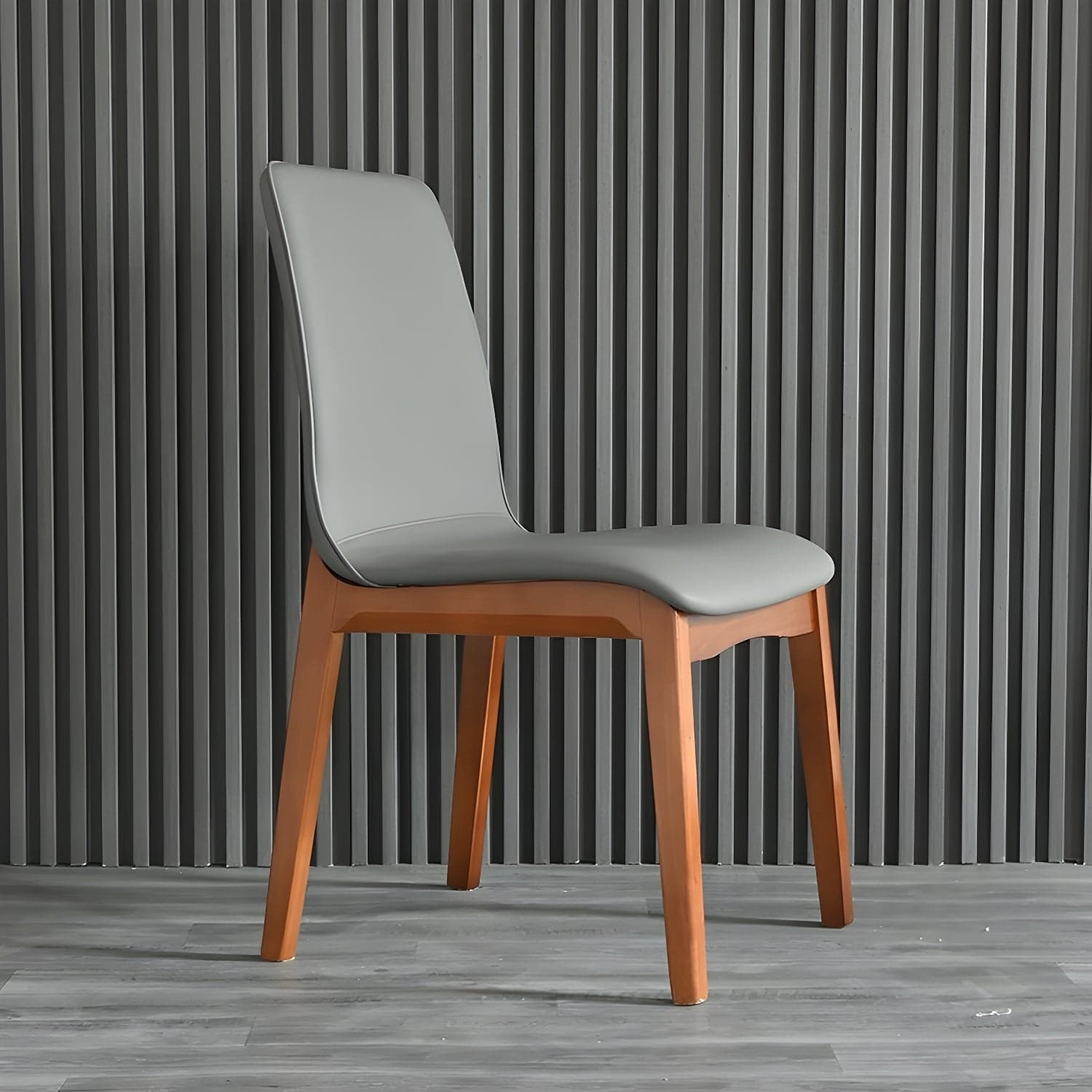 Modern Faux Leather Dining Chair with Solid Wood Legs for Dining Room - image 4
