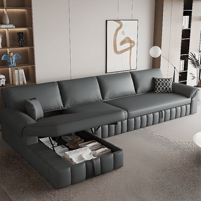 L-Shape/Straight Left Hand Facing/Horizontal Sofa Recliner/Convertible Sofa with Under-seat-storage - image 5