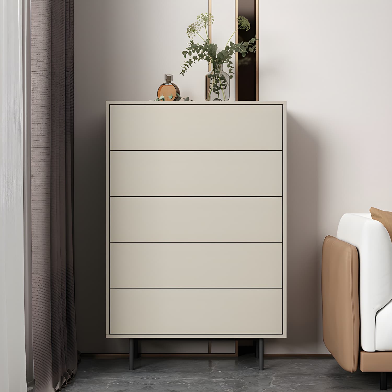 9.37"/47.24" Tall Wooden Chest, Rectangle Accent Chest with Drawers - image 8