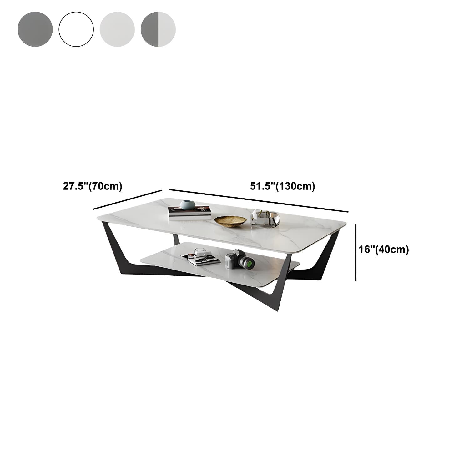 Slate Rectangular Coffee Table Minimalist Modern Coffee Table - image 10