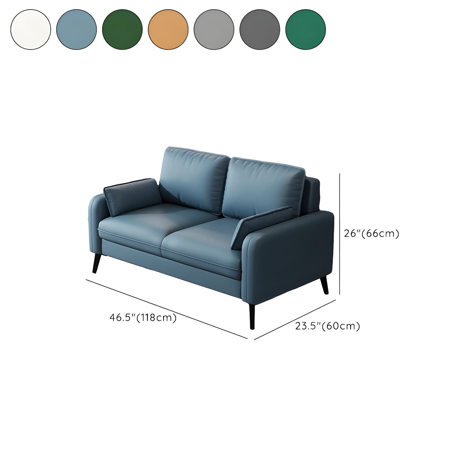 2-Seater Modern Cushioned Sofa with Bolster Pillows for Living Room - image 20