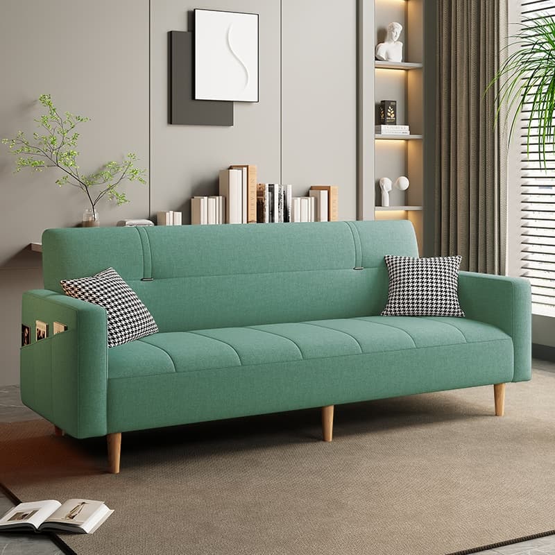 Standard Sofa/Loveseat in Cotton Linen with Light Gray/Cerulean/Olive Green Upholstery and Arm - image 4