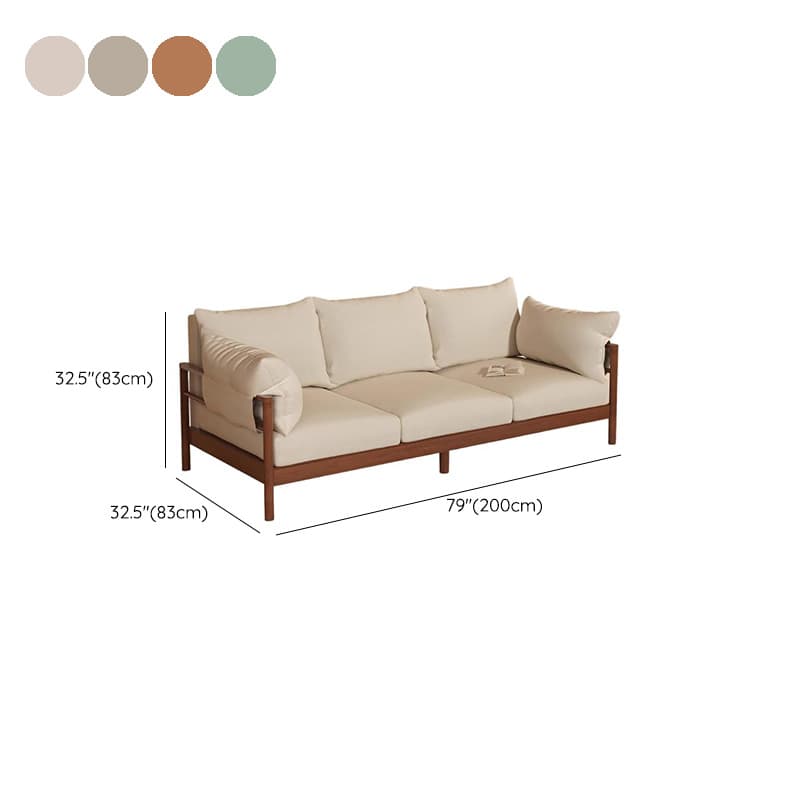 Contemporary Modern Solid Color Stain Resistant Standard Sofa in Light Gray/Off-White/Amber Color with Armrest, Seats 3, and Slipcover - image 21